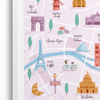 Personalised Paris Map Print, 5 of 6