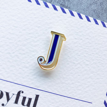 J Is For Joy Pin Badge And Card, 3 of 4