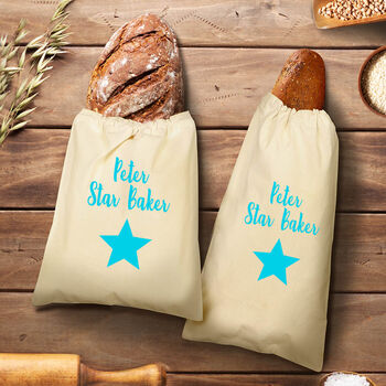 Personalised 100% Cotton Kitchen Storage Bread Bag, 2 of 2