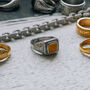 Mens Ring Orange Quartz Silver Gemstone Ring For Men, thumbnail 1 of 11
