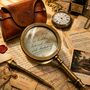 Bronze 30 Cm Magnifying Glass With Premium Leather Case, thumbnail 7 of 12