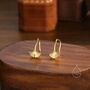 Sterling Silver Tiny Ginkgo Leaf Drop Hook Earrings, thumbnail 2 of 10