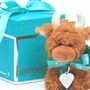 Birthday Gift Boxed. Highland Brown Coo Cow Soft Toy, thumbnail 7 of 7