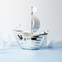 Personalised Silver Plated Pirate Ship Money Box, thumbnail 2 of 6