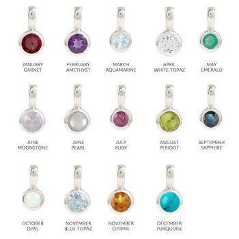Peace Heart Sterling Silver / Gold Plated Birthstone Necklace, 10 of 12