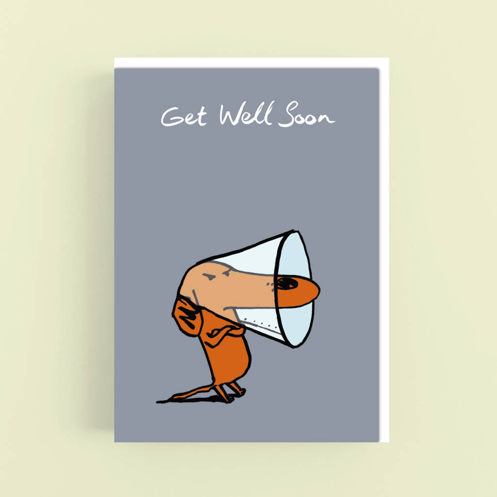 Get Well Soon Dog Cone Of Shame Card
