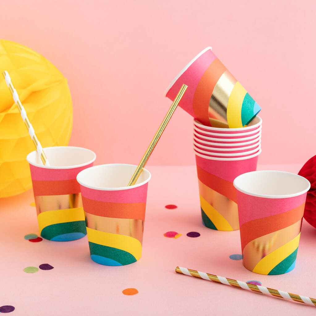 Rainbow Colourful Party Cups, 1 of 5
