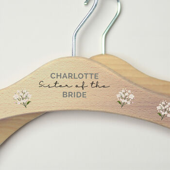 Personalised White Floral Wooden Hanger, 3 of 7