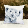 Inky Polar Bear Outdoor Cushion For Garden Furniture, thumbnail 1 of 8