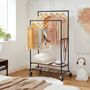 Double Clothes Rail Clothes Rack Hanging Rail On Wheels, thumbnail 1 of 9
