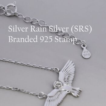 Flying Barn Owl Pendant Necklace In Sterling Silver, 6 of 10