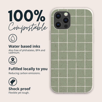 Chalk Grid Biodegradable Phone Case, 2 of 8