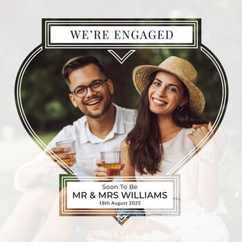 We’re Engaged Personalised Rock Photo Slate Couples Engagement Gift, 3 of 6