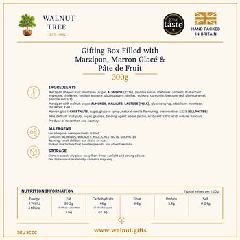 Great Taste Award Winning Marron Glacé, Marzipan And Fruit Jelly Gifting Box – 300g, 6 of 6