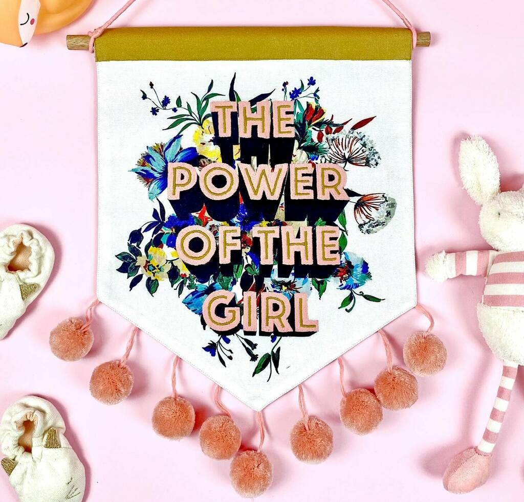 The Power Of The Girl Embroidered Wall Hanging, 1 of 3