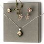 Round Pink Glass Pendant On Sterling Silver Necklace, thumbnail 7 of 12