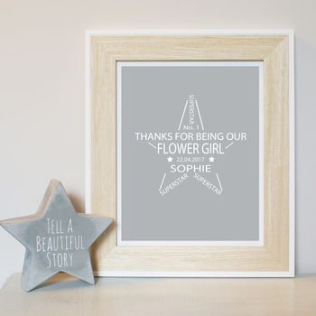 Flower Girl Personalised Star Print, 3 of 4