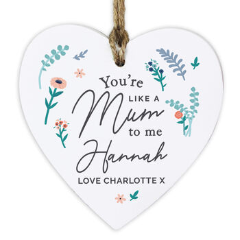 Personalised You're Like A Mum To Me Heart Decoration, 3 of 3