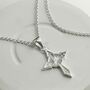 Sterling Silver Star Cross Pendant Necklace, thumbnail 1 of 7