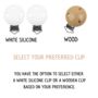 Personalised Dummy Clip – Silicone And Wood Soother Holder, thumbnail 6 of 7