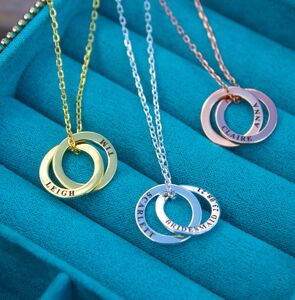 Personalized Couple Necklace Charm Double Sided Custom Name/Date Matching  Heart Pendant Gift for Men Women