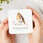 Personalised Robin Family Gift Coaster, thumbnail 1 of 3