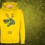 Rudolphasaurus Rex Dinosaur Personalised Kids Christmas Jumper Hoodie, thumbnail 11 of 12