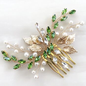 Green And Gold Hair Comb, 3 of 6