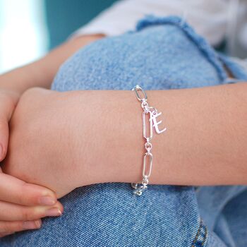 Personalised Sterling Silver Initial Charm Bracelet, 2 of 7