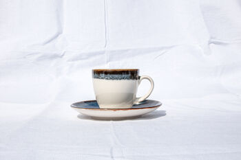 Navy Set Of Six Porcelain Espresso Cup And Saucer, 5 of 12