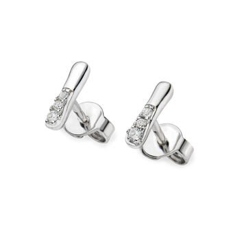 925 Sterling Silver Designer Mini Skinny Drop Studs, 2 of 2