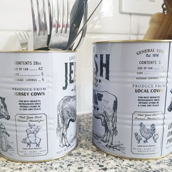 Set Of Two Dairy Designed Storage Tins, 4 of 4