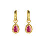 July Birthstone Ruby Gold Plated Huggie Hoop Earrings, thumbnail 2 of 12