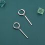 Sterling Silver Long Bars Huggie Hoop Earrings, thumbnail 1 of 12