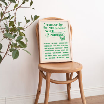 'Treat Yourself With Kindeness' Retro Affimations Print, 4 of 12
