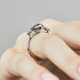 Platinum Pear Salt And Pepper Diamond Engagement Ring, thumbnail 3 of 4