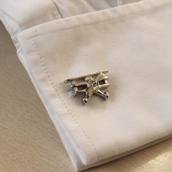Airplane Silver Cufflinks Gift For Pilots 316 L Stainless Steel Aviation Accessory, 5 of 6