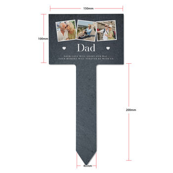 Personalised Large Photo Memorial Slate Plant Marker, 7 of 7