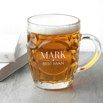 Personalised Wedding Dimpled Beer Glass, 2 of 3