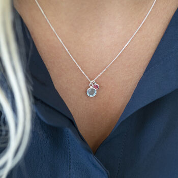 Mother And Child Birthstone Charm Necklace, 2 of 11