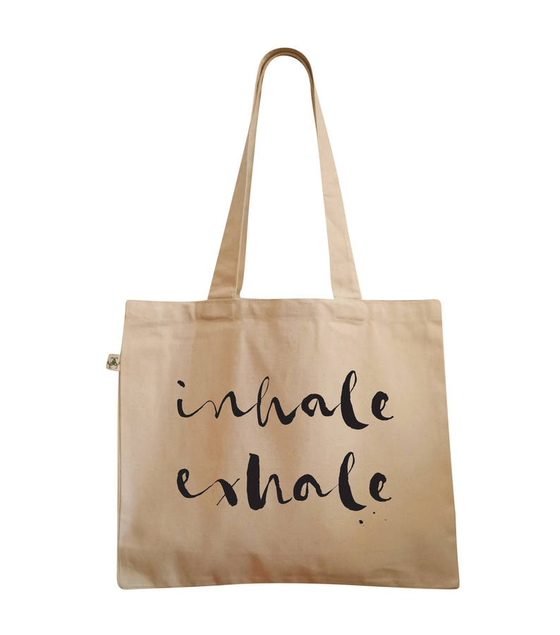 inhale exhale bag by susan bradley design