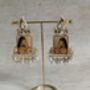 Statement Indian Queen Kundan And Pearl Earrings, thumbnail 2 of 5