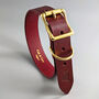 Luxury Leather Dog Collar And Matching Lead Set Burgundy, thumbnail 4 of 12