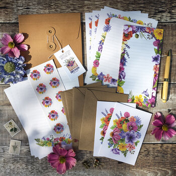 Colourful Flowers Writing Set, 3 of 7