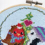 Snowglobe Robin And Penguin Cross Stitch Kit, thumbnail 7 of 7