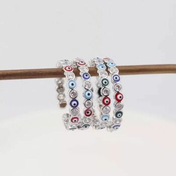 Adjustable Multicolour Evil Eye Protection Ring, 2 of 4