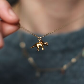 Gold Plated Dinosaur Charm Necklace, 7 of 11