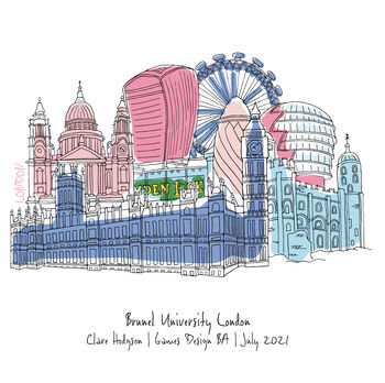 London Graduation Skyline Personalised Card, 4 of 6
