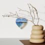 Gylly Beach Wooden Hanging Heart, Collage Art Of Cornwall, thumbnail 2 of 2