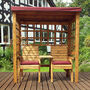 Henley Garden Two Seat Arbour Arch Seat With Side Table, thumbnail 9 of 10